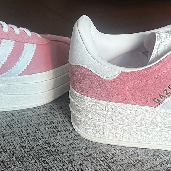 Adidas Women's Pink and White Platform Sneakers - Picture 4 of 12